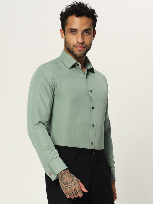 Paris Adour Classic Jade Gemstone 100% Cotton Formal Shirt - Elevate Your Elegance